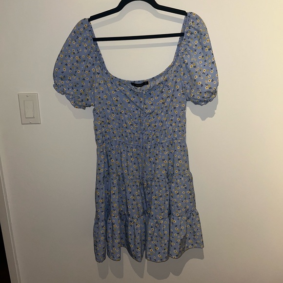 Blue & Yellow Floral Dress - Picture 1 of 2